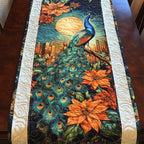Moonlight Peacock Blossom Table Runner