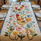 Hen and Chicks Among Spring Blooms Table Runner