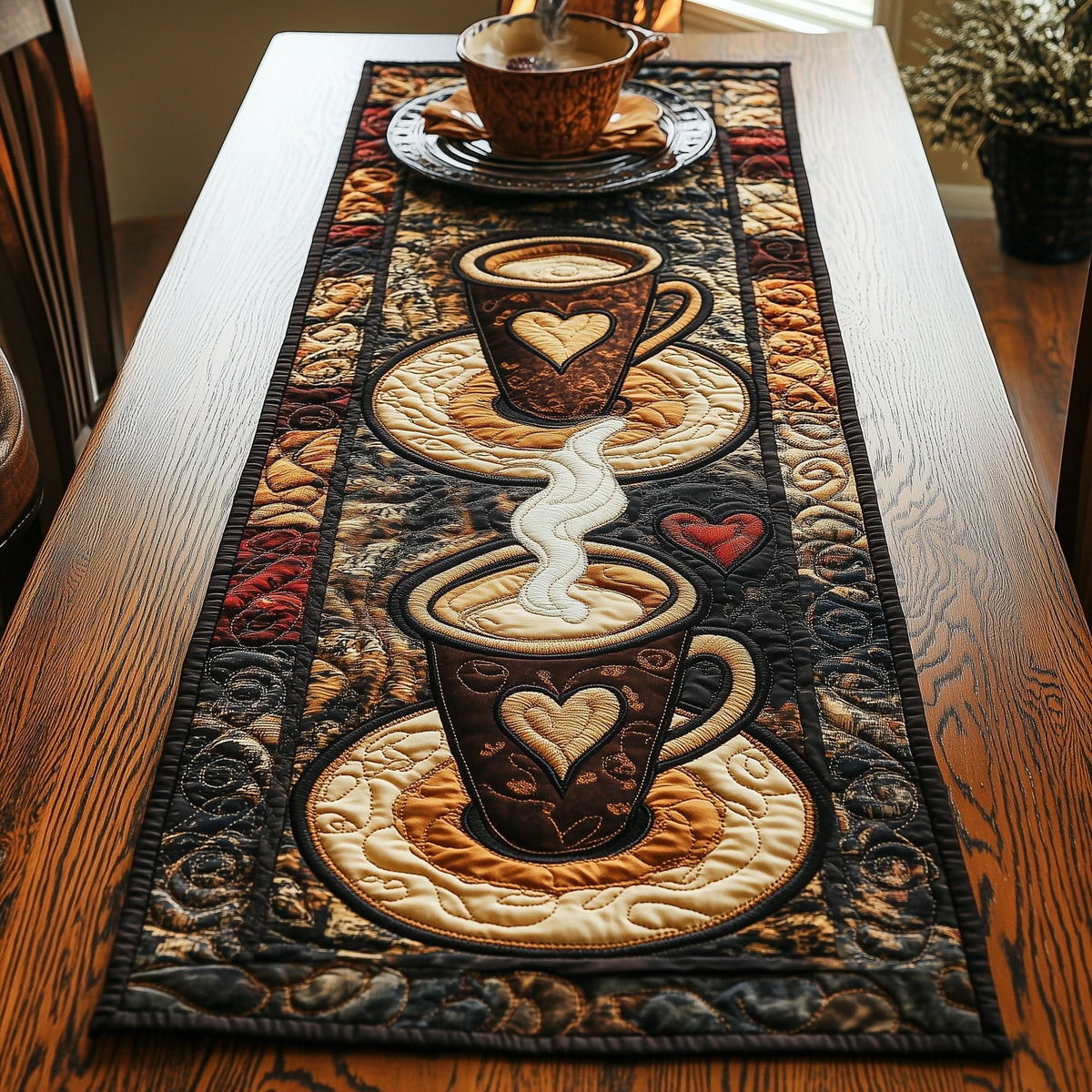 Vintage Cups Table Runner