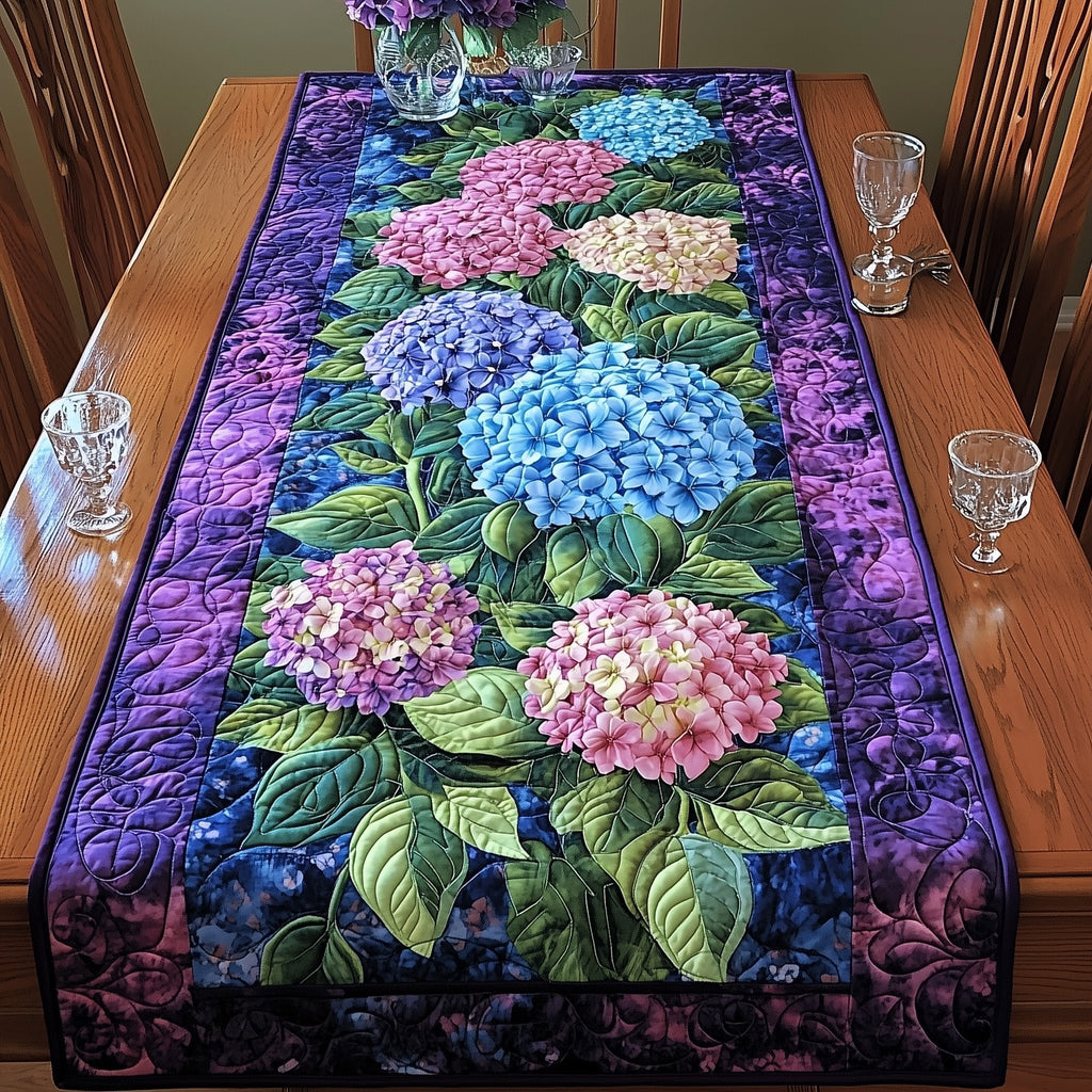 Hydrangea Bloom Elegance Table Runner