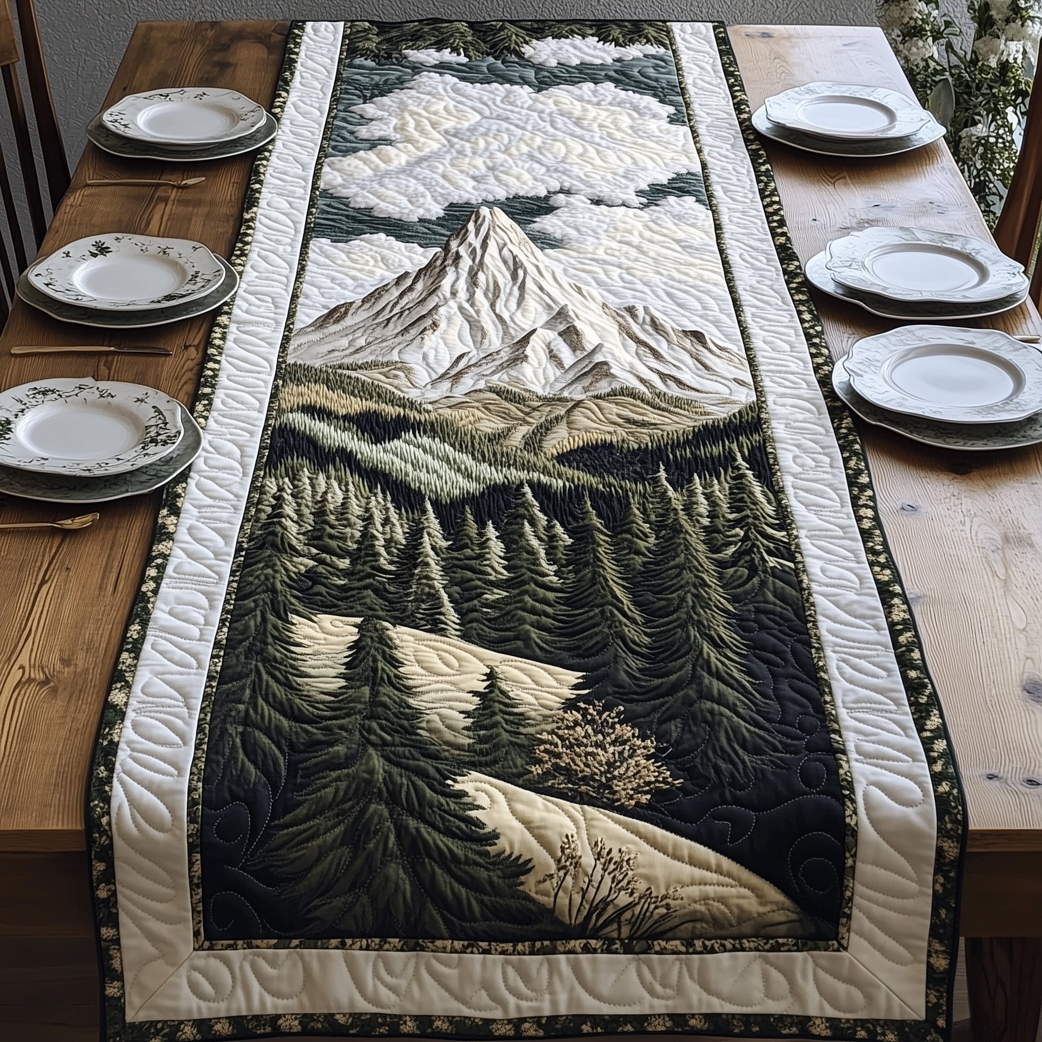 Snowy Mountain Table Runner