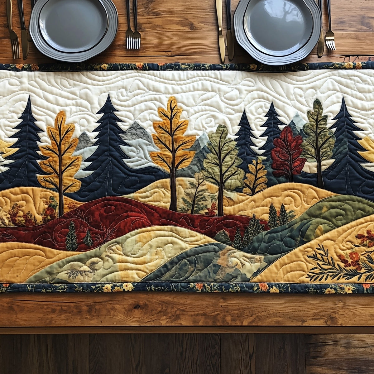 Vintage Forest Vibe Table Runner