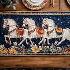 Majestic White Horses Table Runner