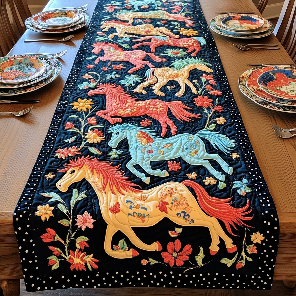 Wild Harmony Horse Table Runner