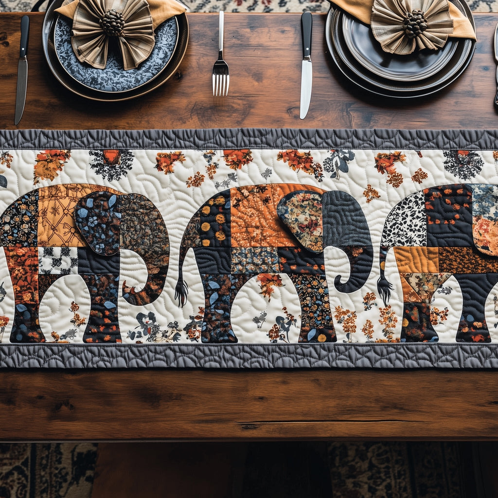 Elephant Harmony Path Table Runner