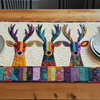 Vibrant Deer Patchwork Table Runner