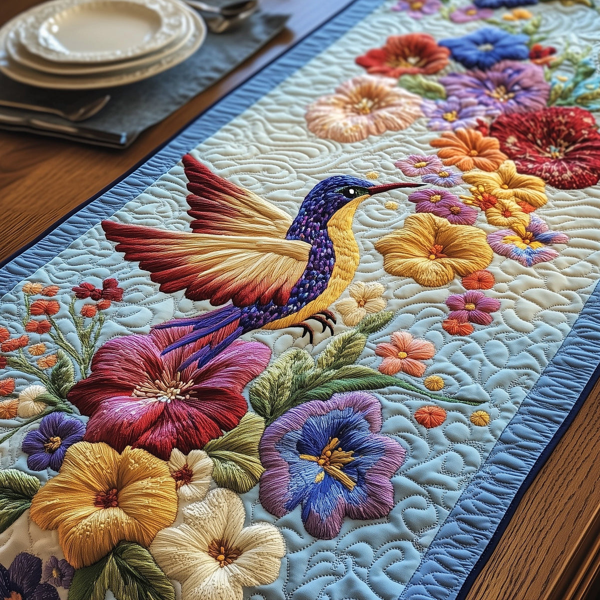 Hummingbird Heaven Table Runner