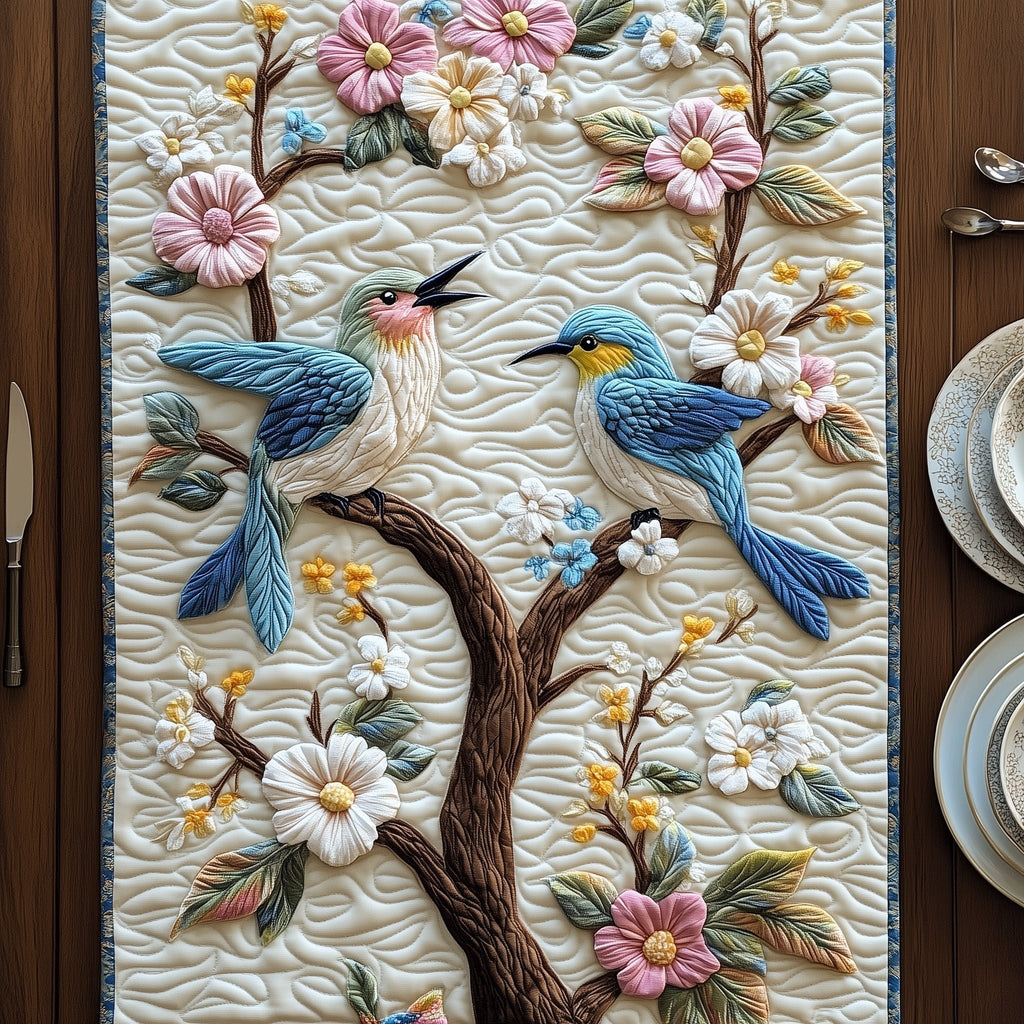 Hummingbird Springtime Table Runner