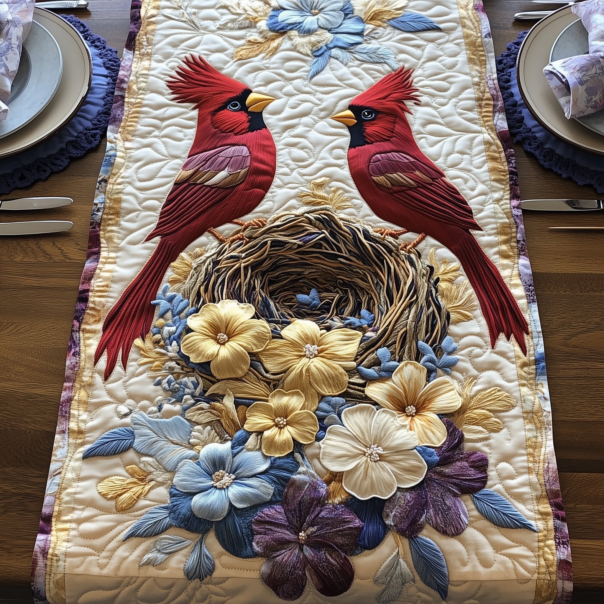 Cardinals Blooming Heaven Table Runner