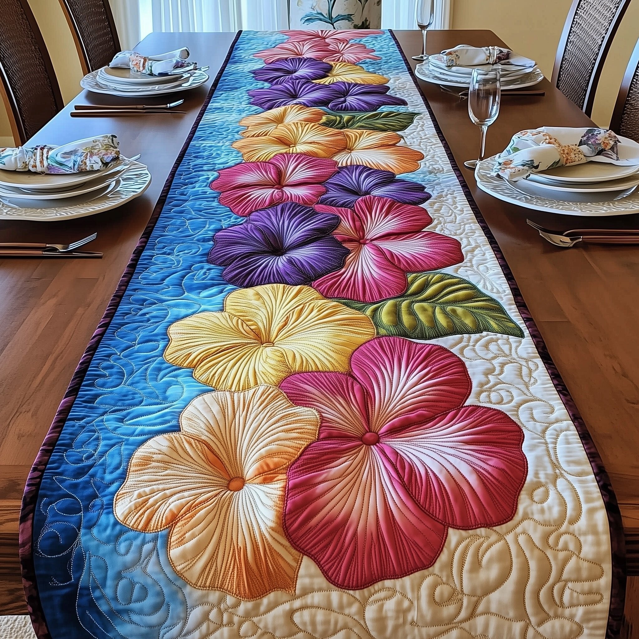 Tropical Hibiscus Heaven Table Runner