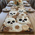 Cream Skulls with Sunflowers Table Runner