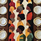 Profile Faces in Bold Mosaic Table Runner