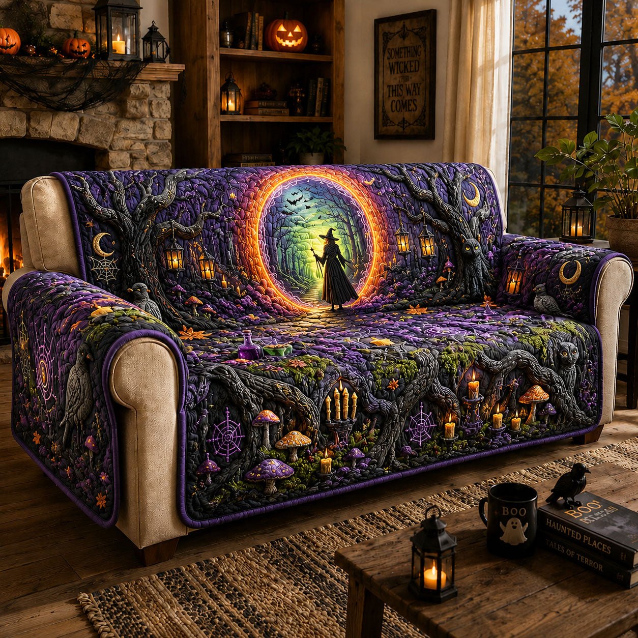 Witch Portal Forest Halloween Sofa Cover