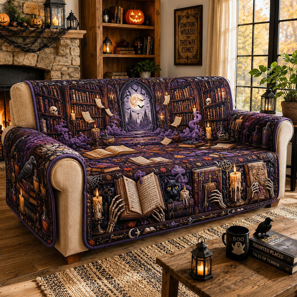 Haunted Spell Library Sofa Cover