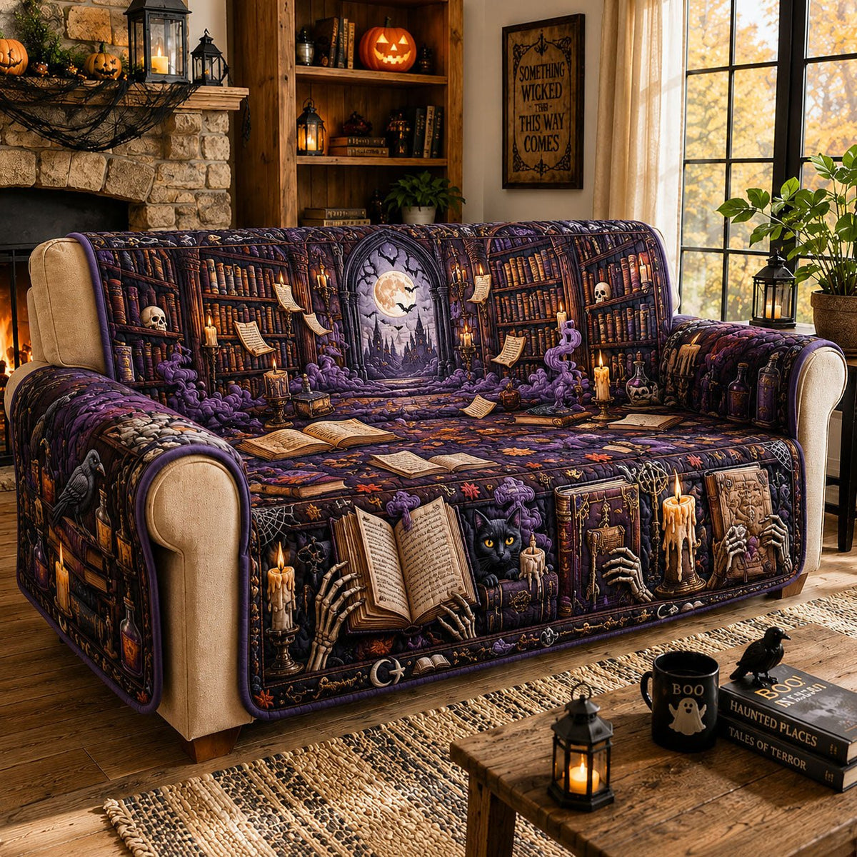 Haunted Spell Library Sofa Cover
