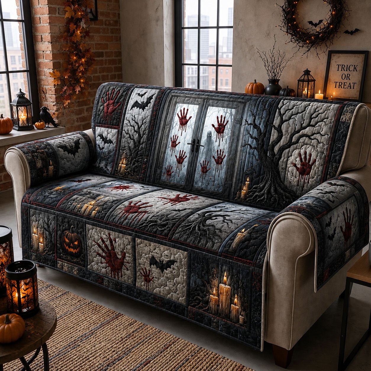 Haunted Handprint Door Sofa Cover