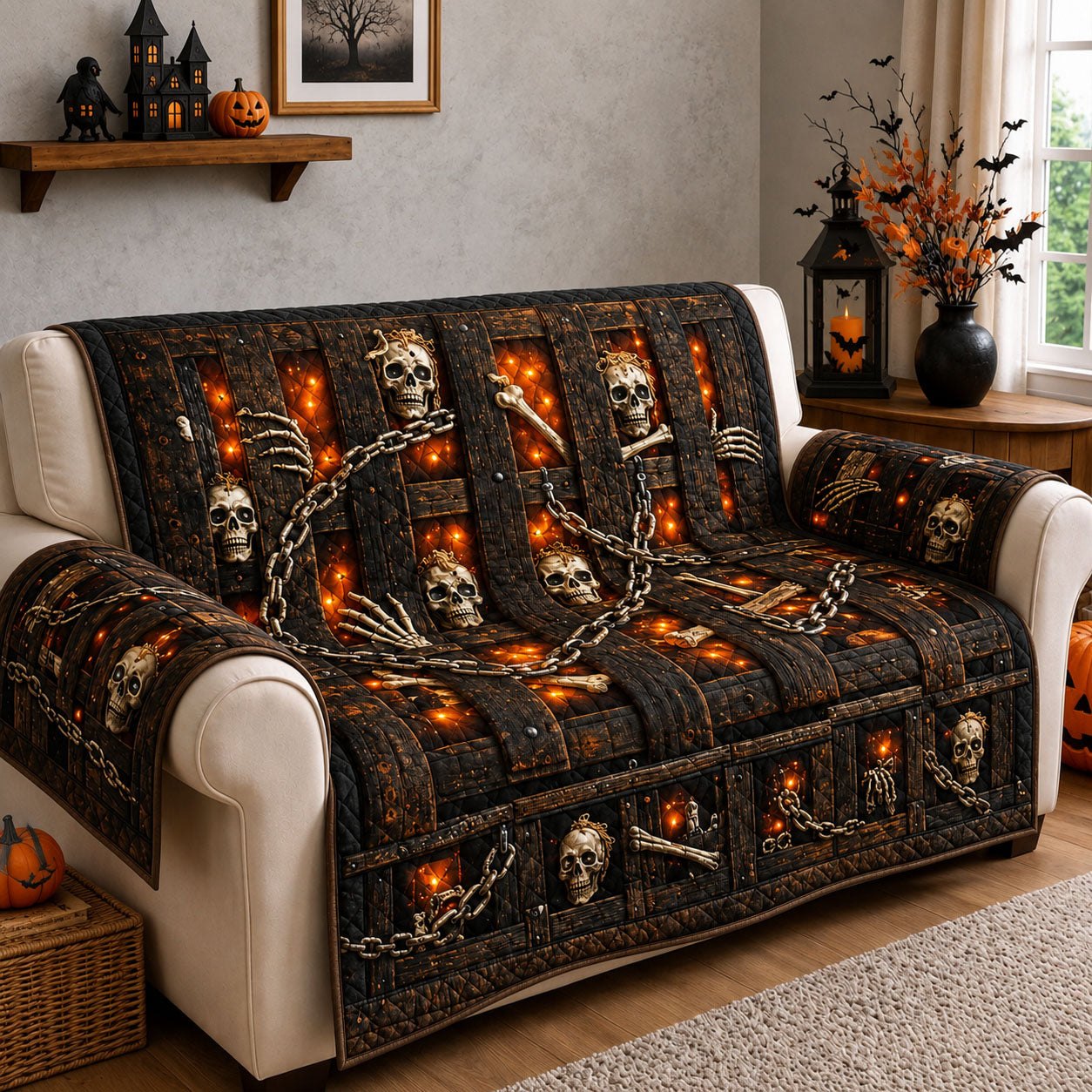 Chained Skull Dungeon Sofa Cover