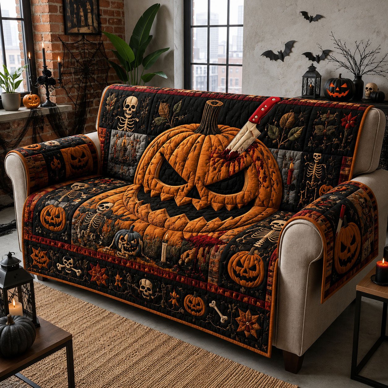 Killer Pumpkin Night Sofa Cover