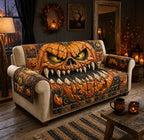 Evil Pumpkin Monster Sofa Cover