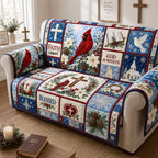 God Is with Us Winter Cardinal Sofa Cover