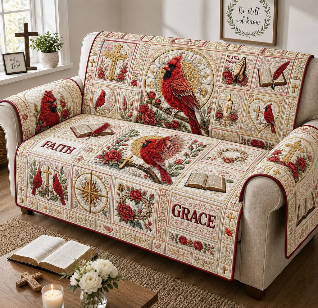 Cardinal Faith and Grace Sofa Cover