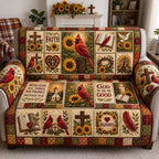 Sunflower Cardinal Blessed Faith Sofa Cover