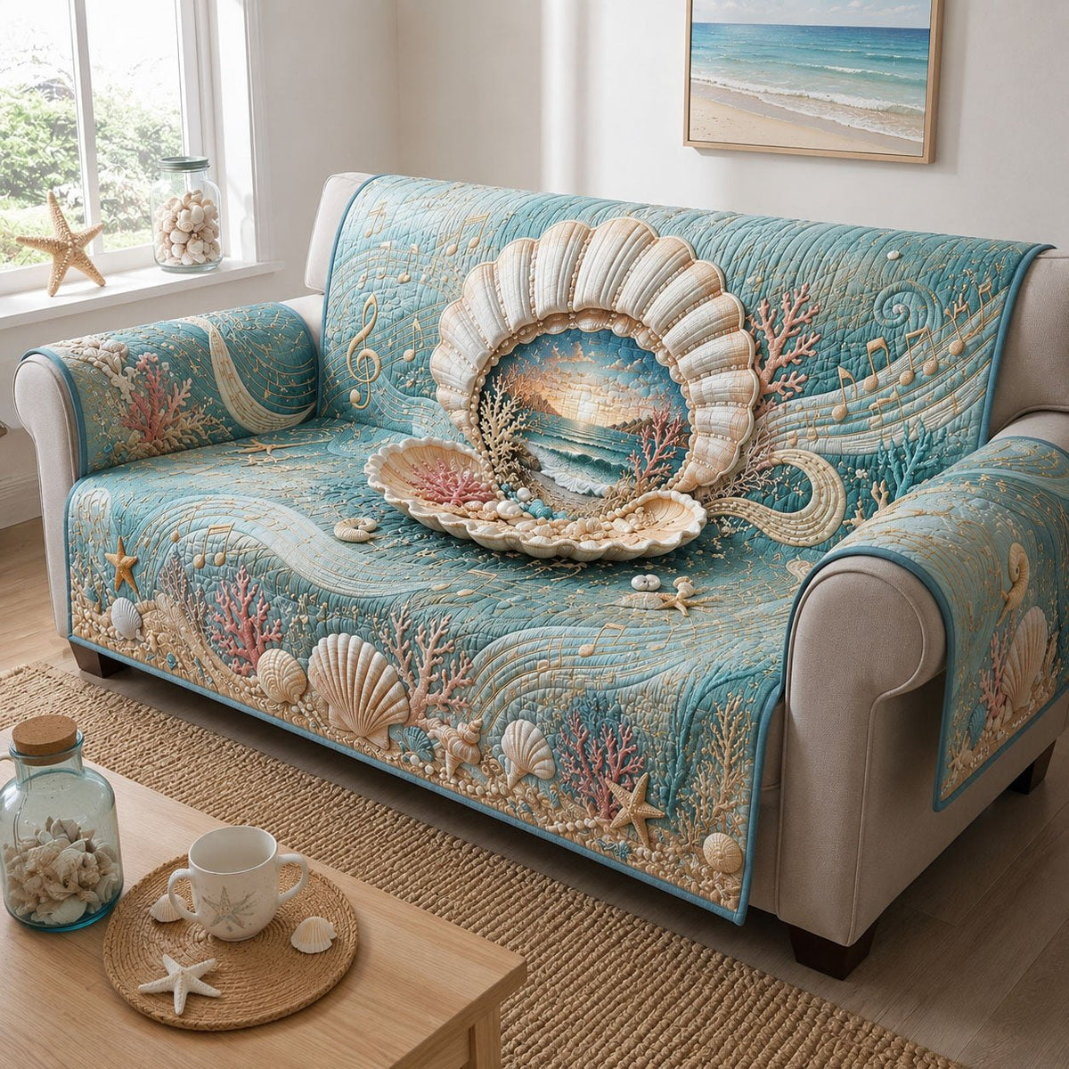 Sunset Pearl in the Open Shell Sofa Cover