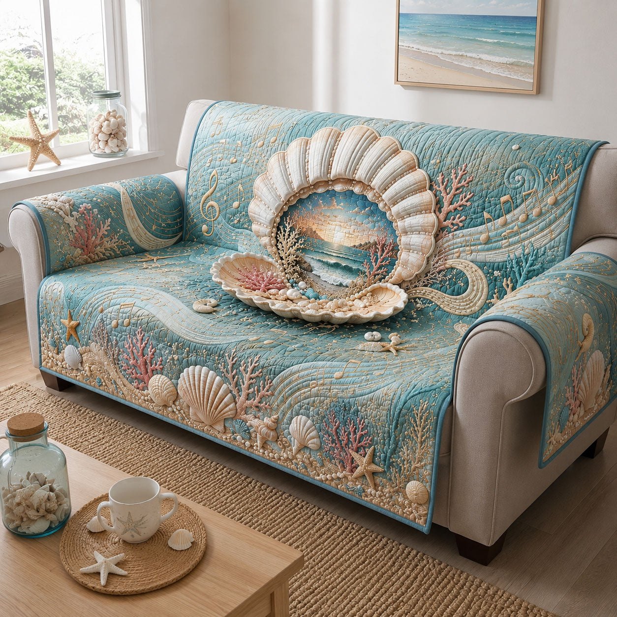 Sunset Pearl in the Open Shell Sofa Cover