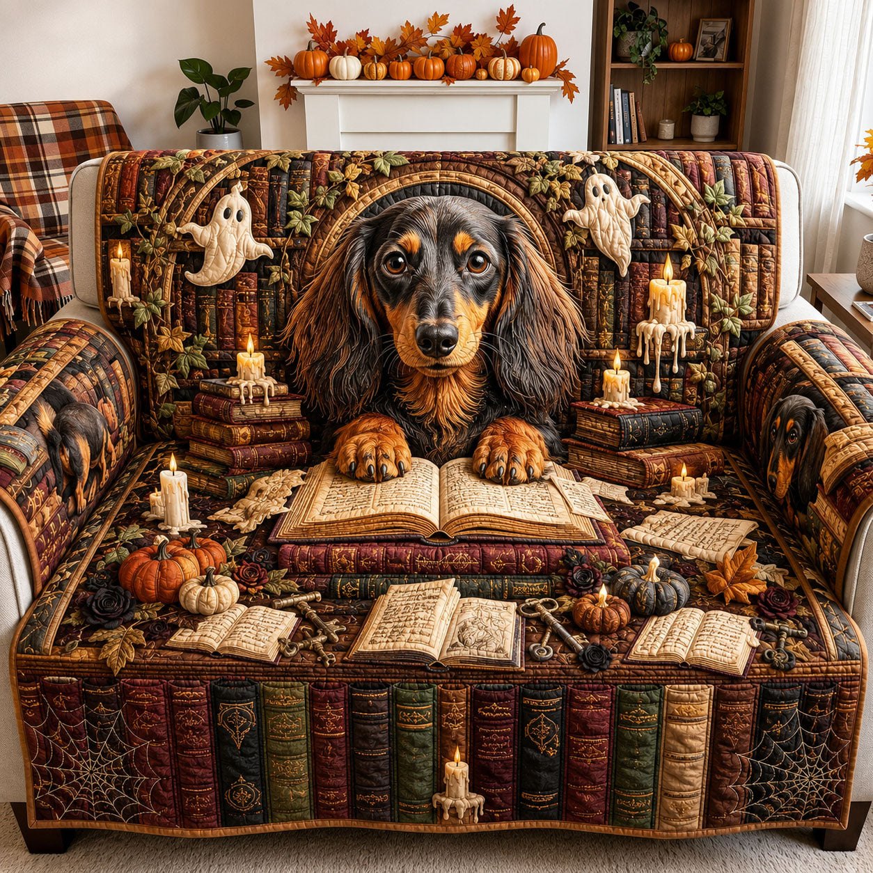 Haunted Library Hound Sofa Cover