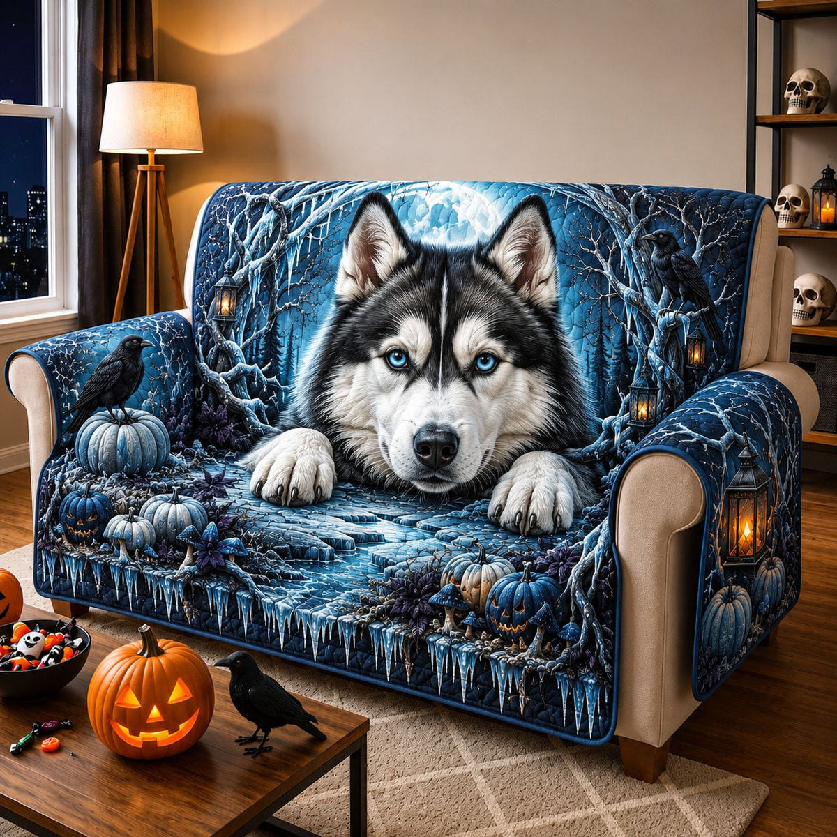 Frost Moon Husky Sofa Cover