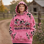 Walking By Faith Cowgirl hoodie, all-over print