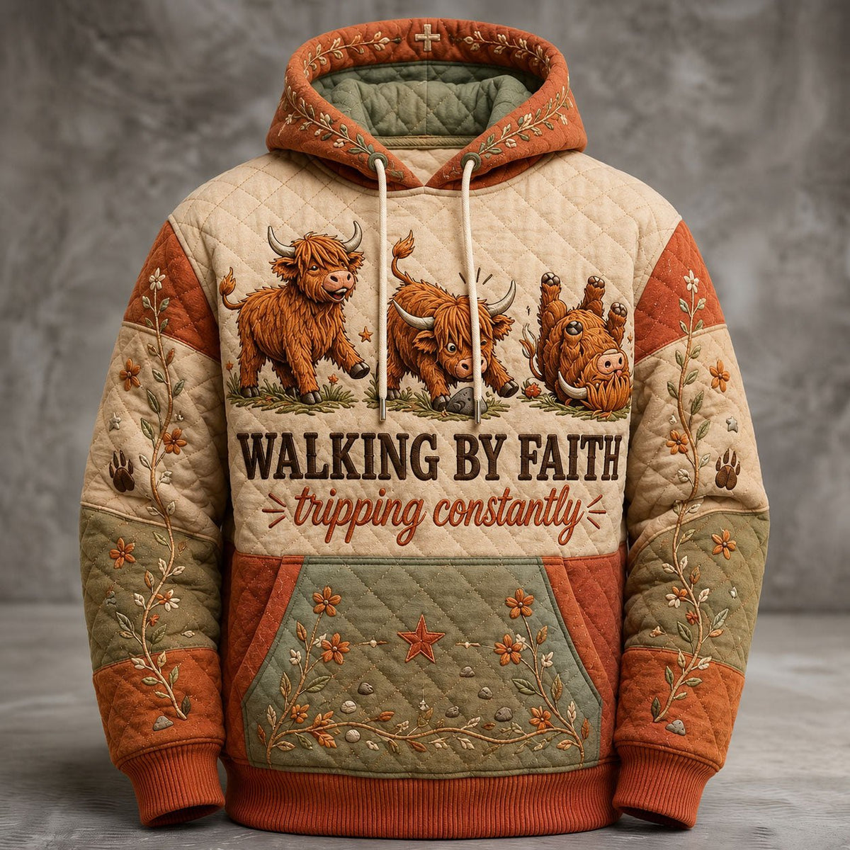 Faith Through Every Stumble hoodie, all-over print