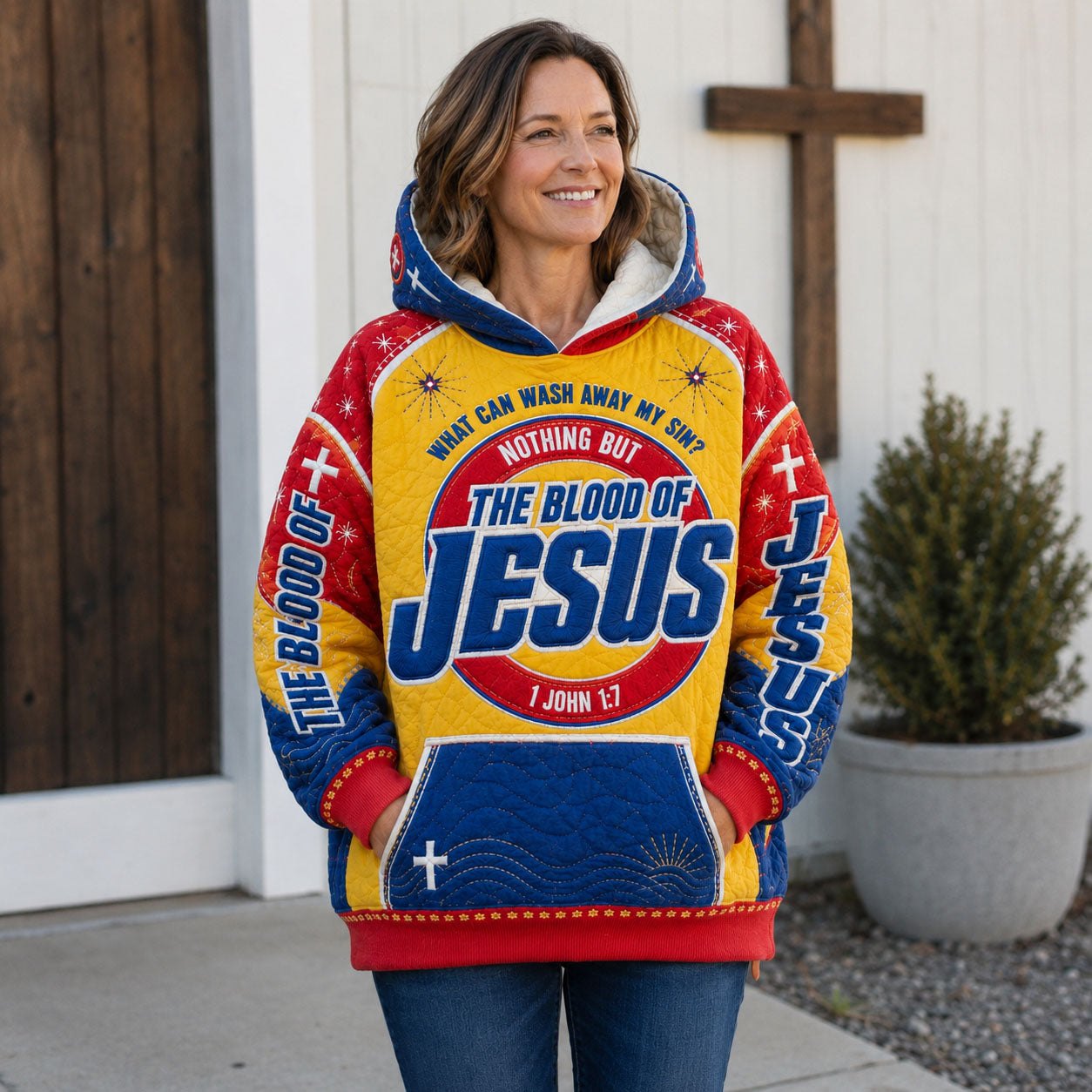 Washed By the Blood of Jesus hoodie, all-over print