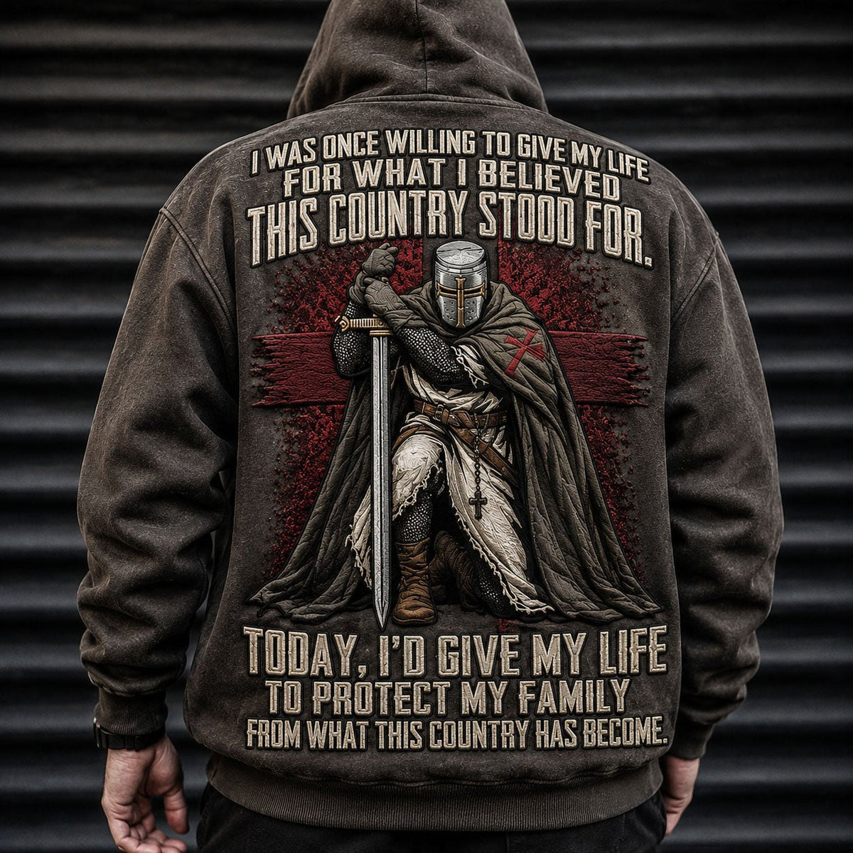 Faithful Defender of Family hoodie, all-over print