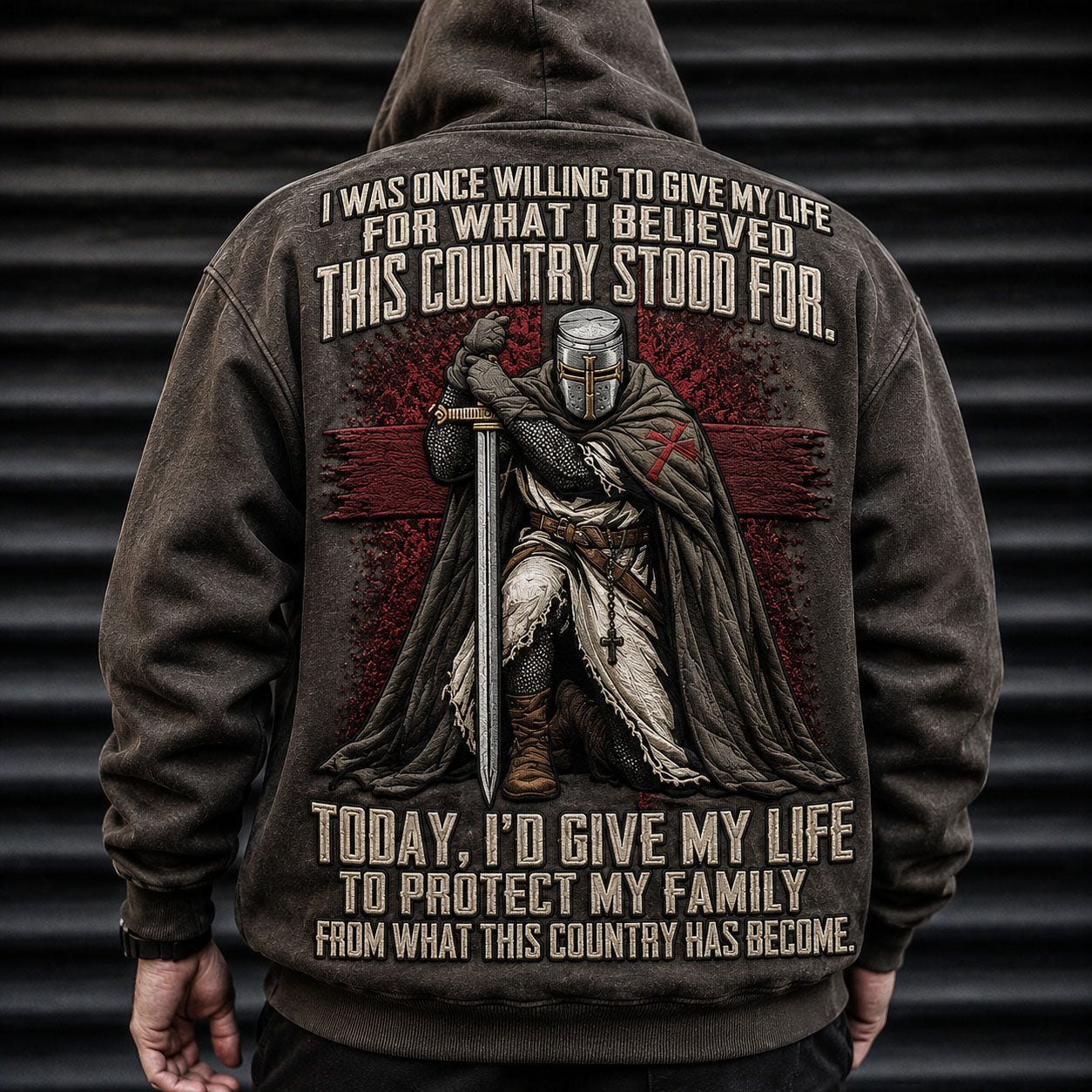 Faithful Defender of Family hoodie, all-over print