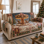 Christmas Carousel Wonderland Sofa Cover