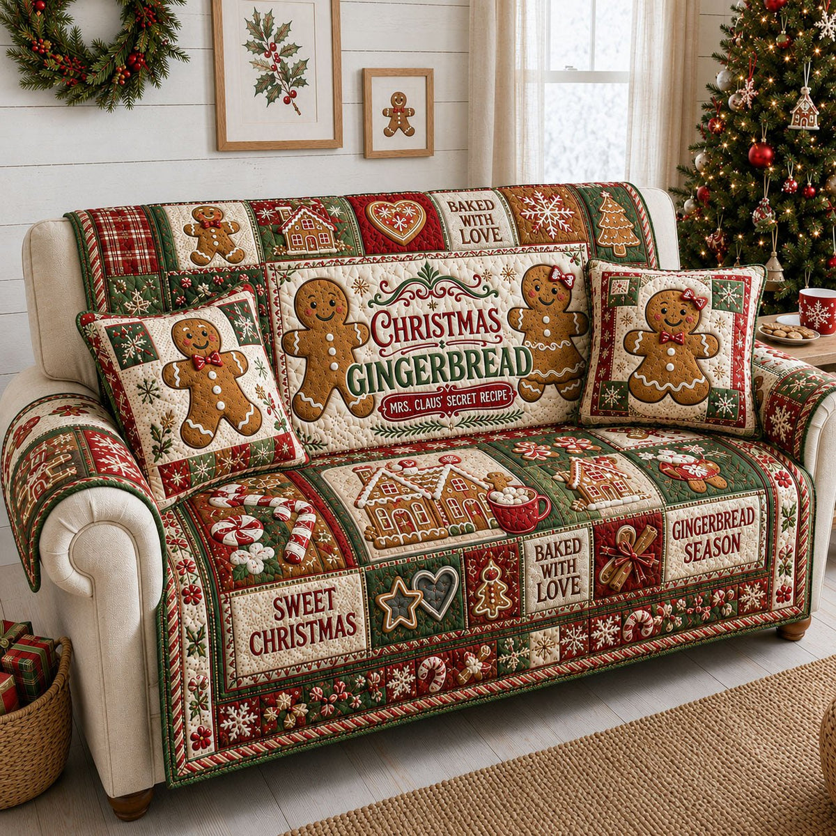 Mrs Claus Secret Recipe Sofa Cover