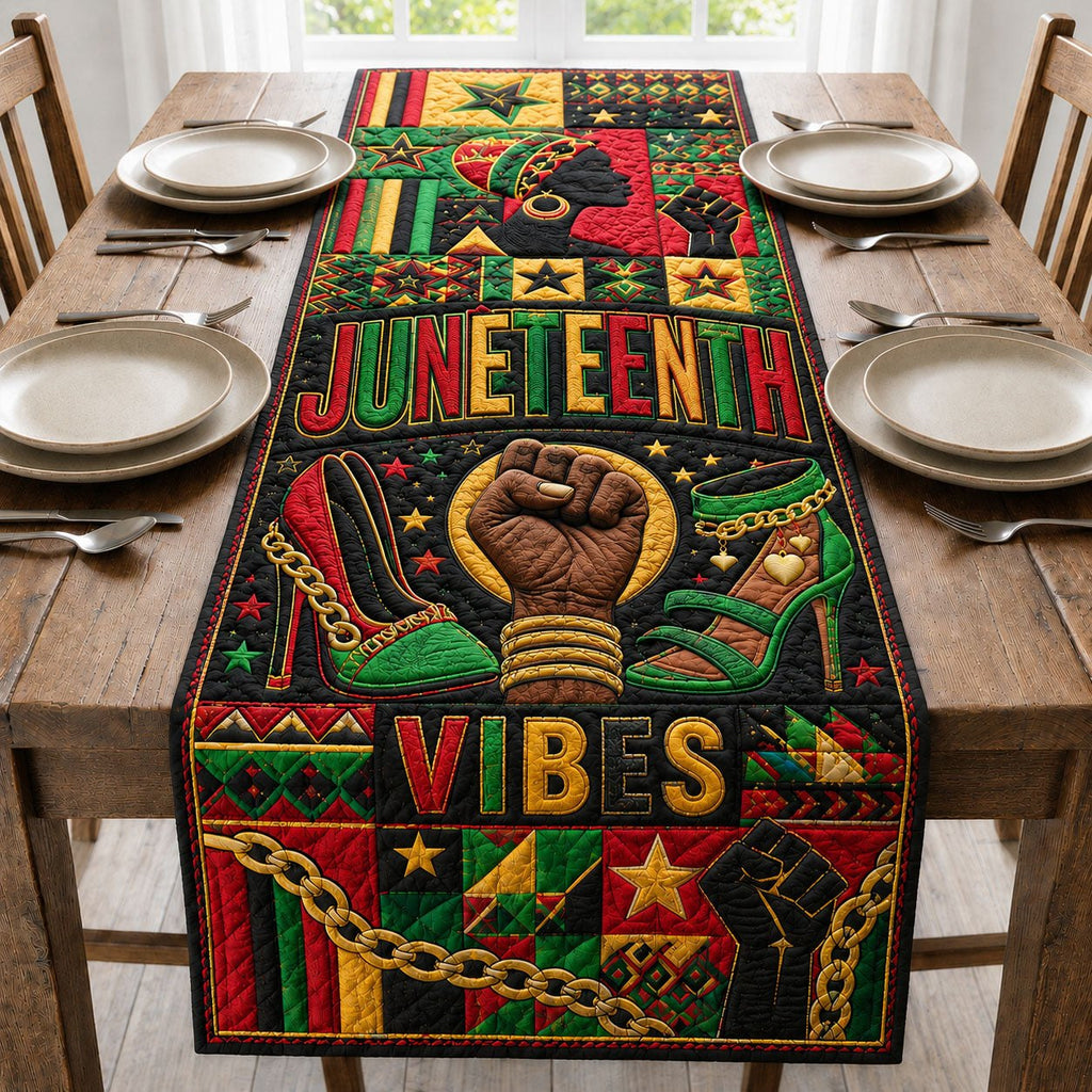 Juneteenth Vibes Celebration Table Runner