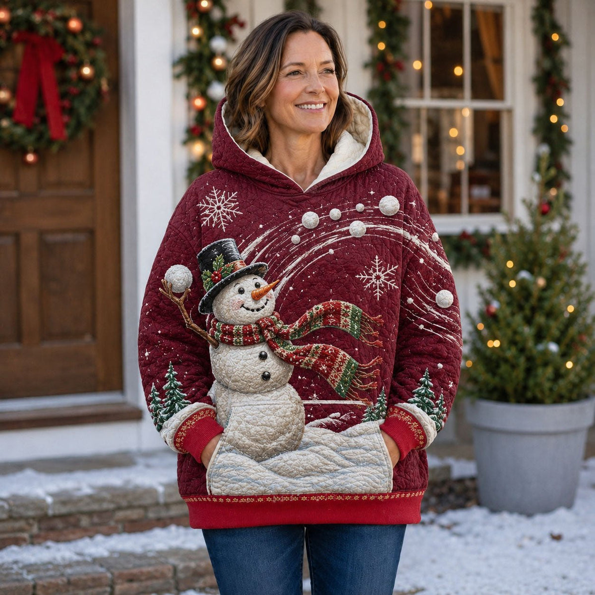 Snowball Wishes hoodie, all-over print