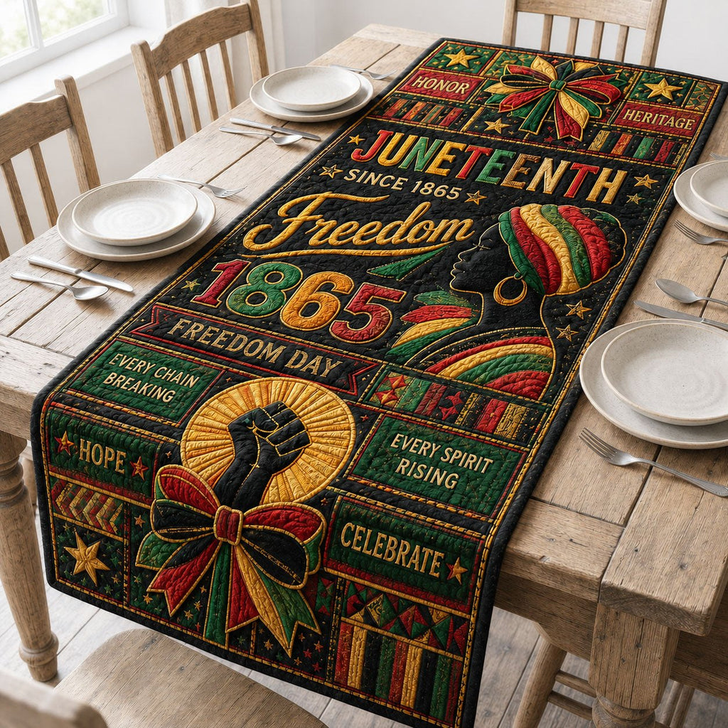Juneteenth Freedom Ribbon Table Runner