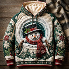 Snowman in the Snow Tunnel hoodie, all-over print