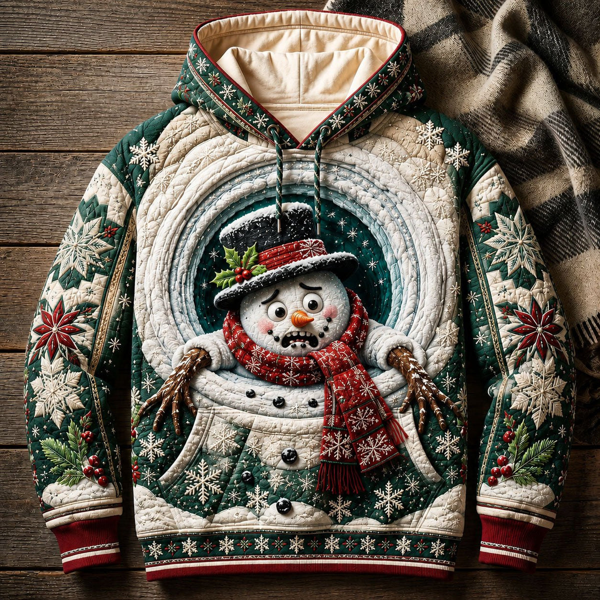 Snowman in the Snow Tunnel hoodie, all-over print