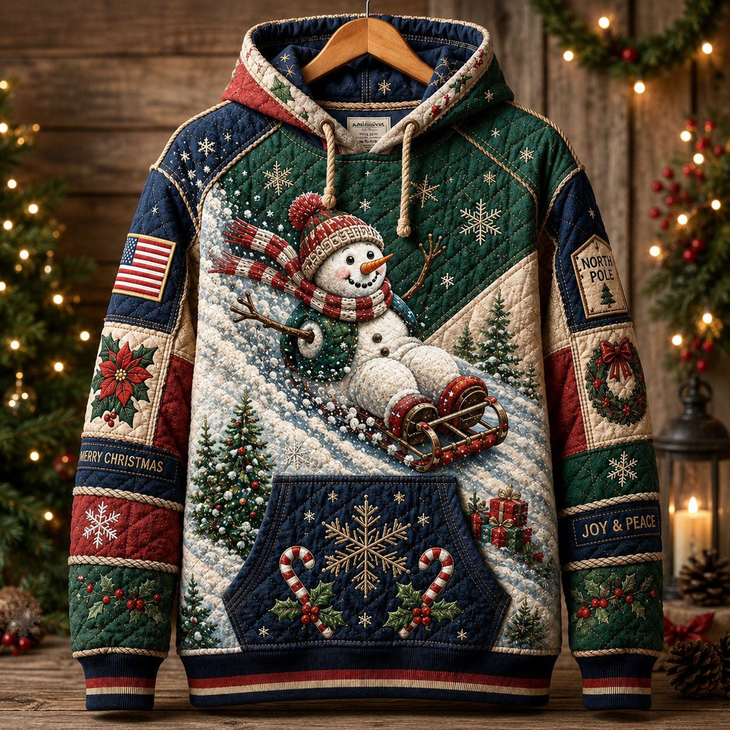 Snowy Sleigh Adventure hoodie, all-over print