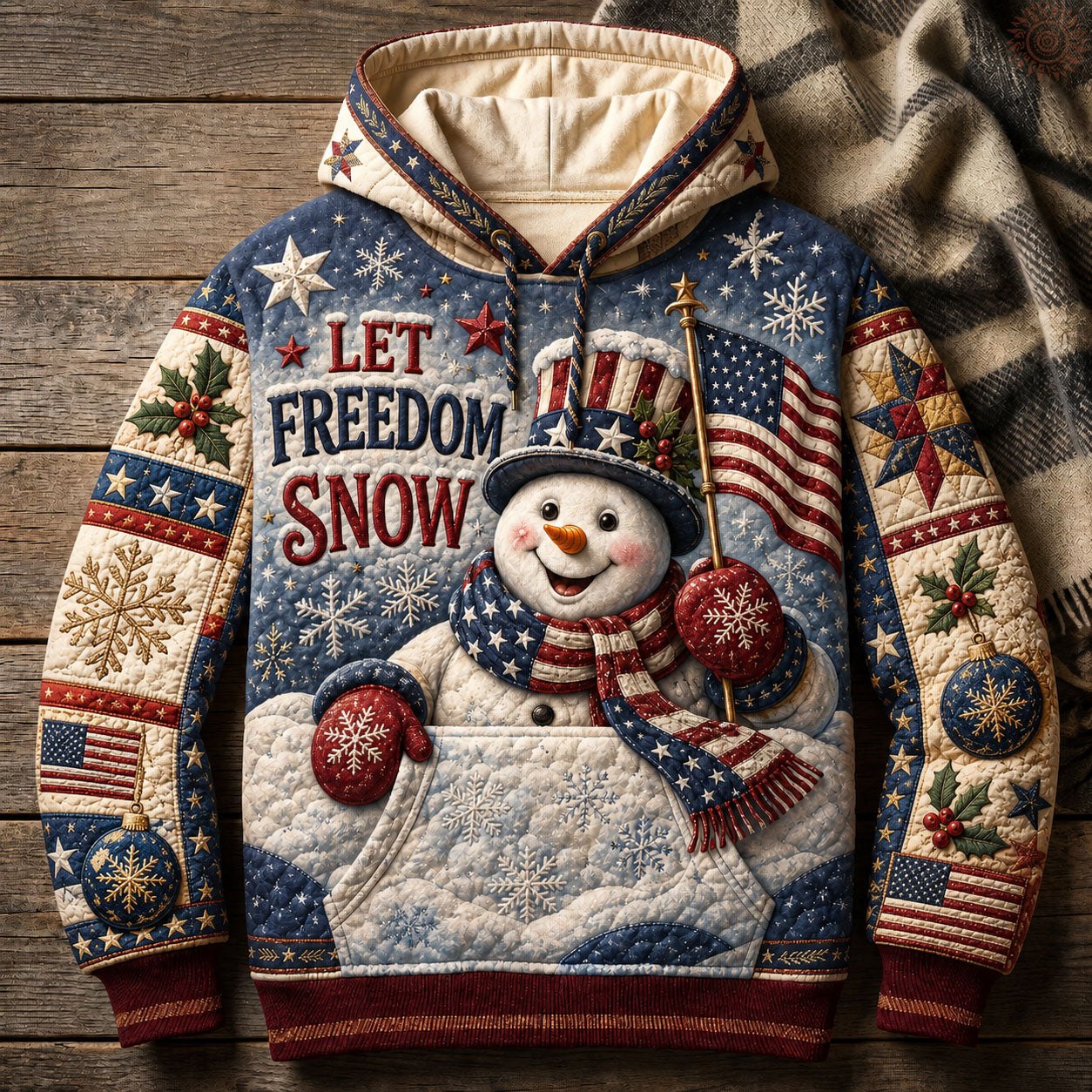Let Freedom Snow hoodie, all-over print