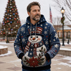 Patriotic Snowman Winter hoodie, all-over print