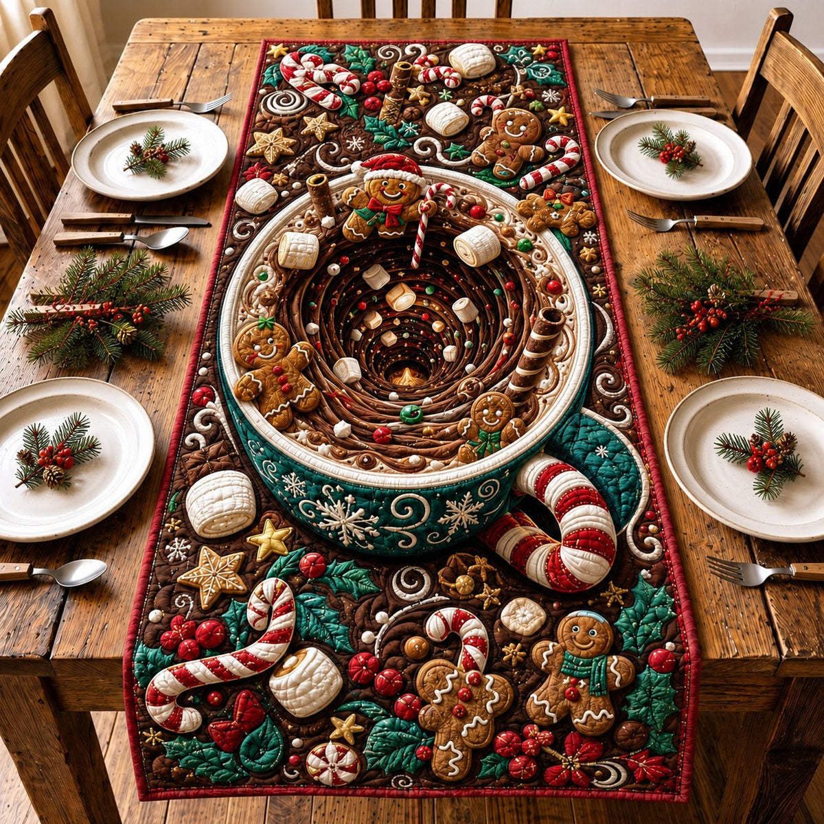 Cozy Christmas Cocoa Table Runner