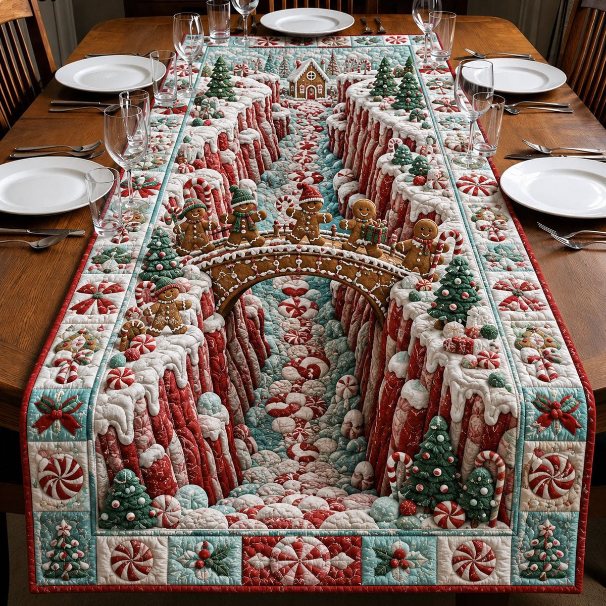 Gingerbread Candy Canyon Table Runner