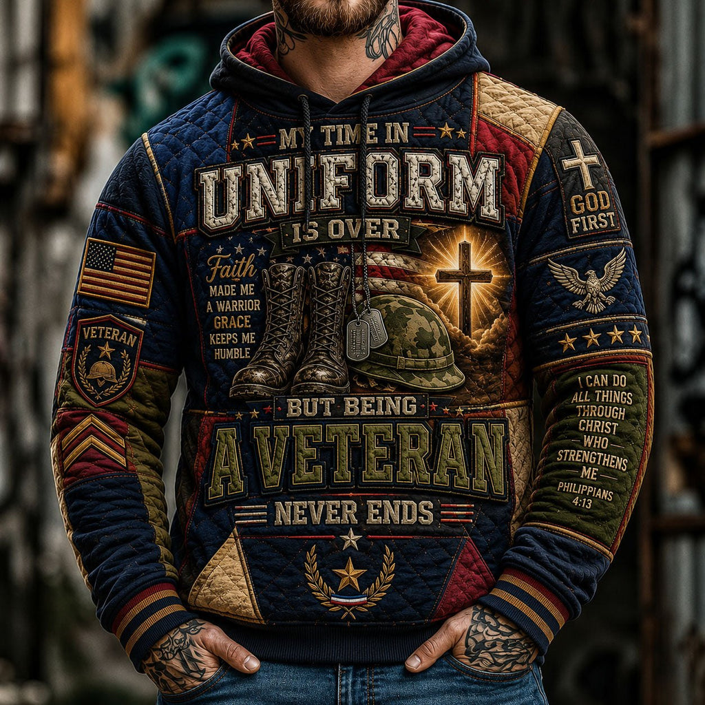 Veteran Spirit Never Ends hoodie, all-over print