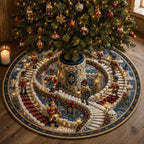 Nutcracker Spiral Castle Journey Christmas Tree Skirt