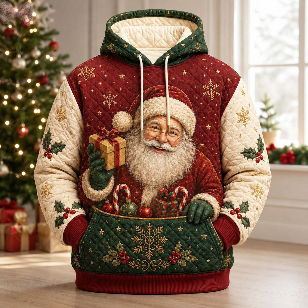 Santa Pocket of Joy hoodie, all-over print